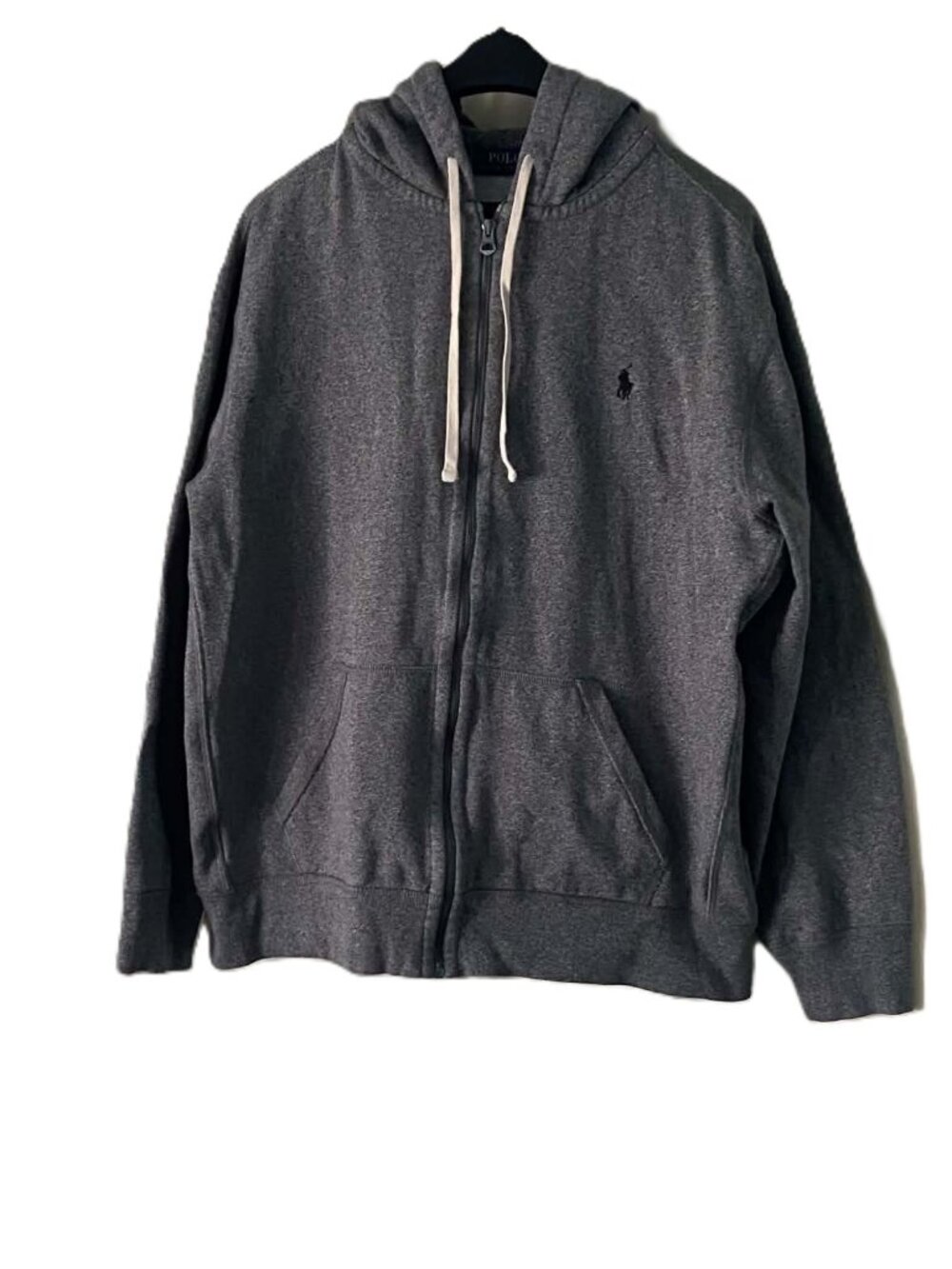 Polo Ralph Lauren Men's XL Full Zip Hoodie Gray Cotton Blend Logo RLMWB-GLC23